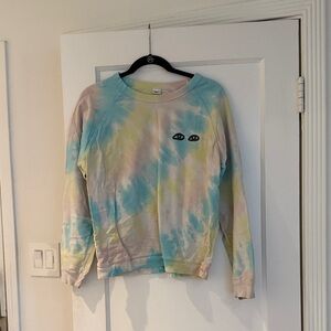 Clare V. pastel tie-dye sweatshirt in cream and light pink